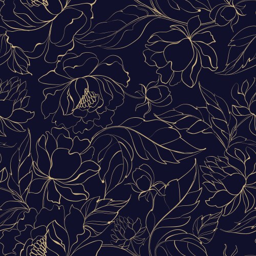 Seamless floral pattern with peony Royalty Free Vector Image
