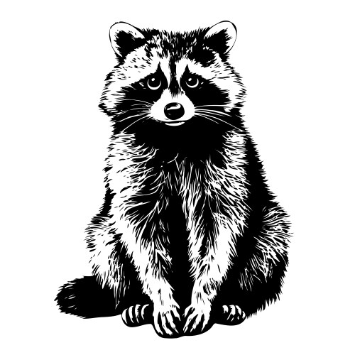 Adorable Raccoon Sketch Vector Image