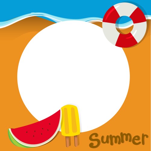 Border design with summer theme vector image