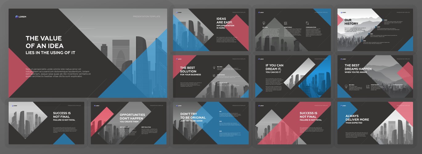Modern presentation templates set Royalty Free Vector Image