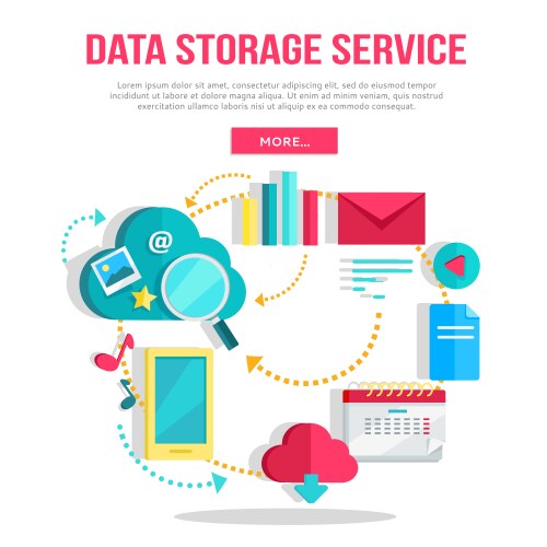 Data storage service banner vector image