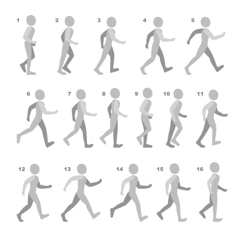 Man Walking Sequence - Animation Frames vector image