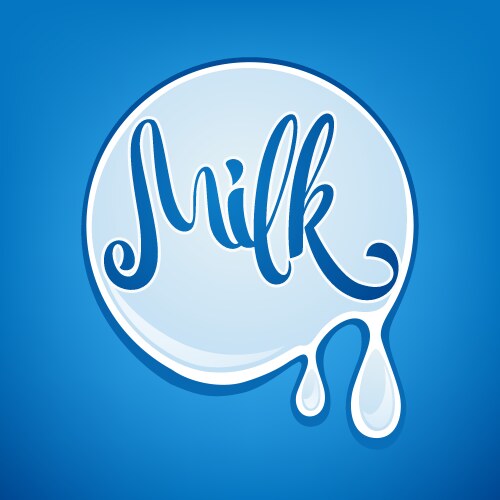 milk and dairy product logo label emblem vector image