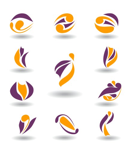 Set of abstract design element vector image