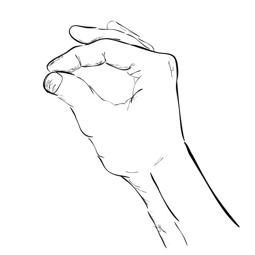 Sketch hand holding picking take or receive Vector Image