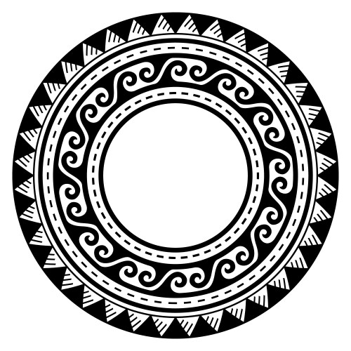 Polynesian Tribal Round Frame vector image