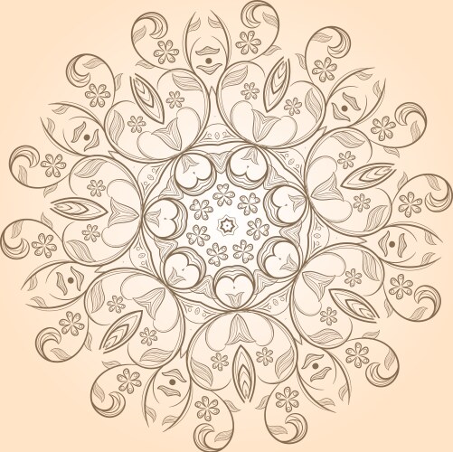 Radial geometric floral pattern Royalty Free Vector Image