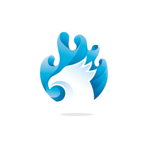 Eagle gradient water element white background logo Vector Image
