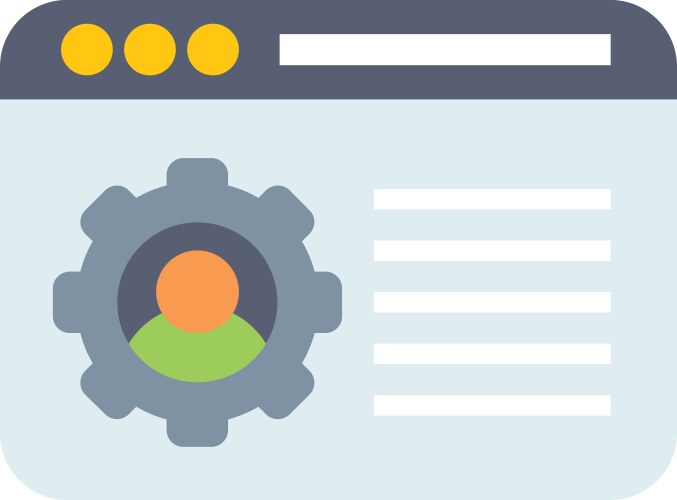 Website configuration with user profile settings vector image