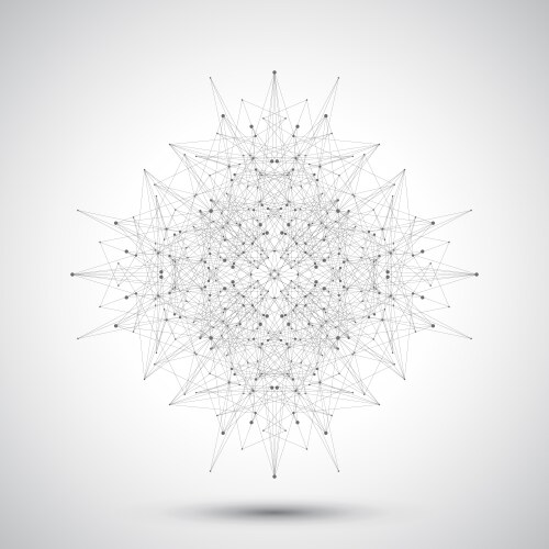 Geometric abstract form with connected lines vector image