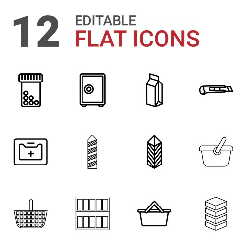 12 box icons vector image