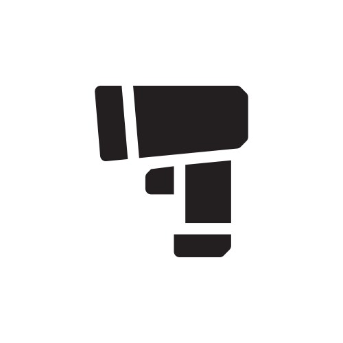Barcode reader icon computer component solid vector image