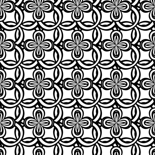 Monochrome seamless pattern with abstract flowers Vector Image