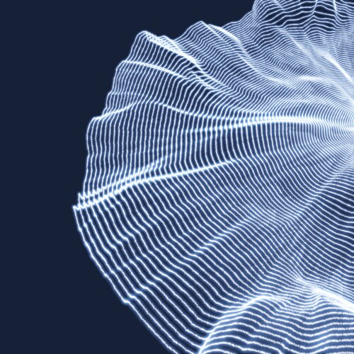 Array with dynamic particles 3d technology style vector image