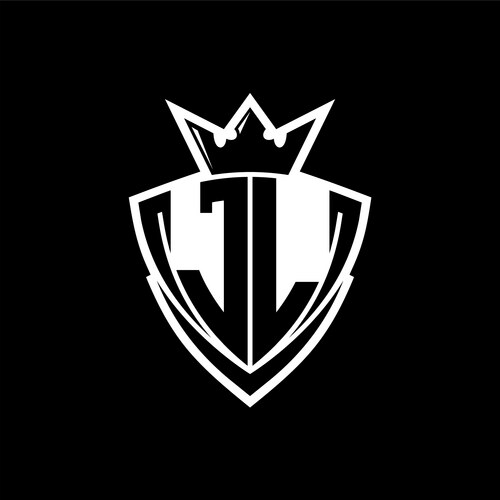 Jl letter logo with sharp triangle shield shape Vector Image