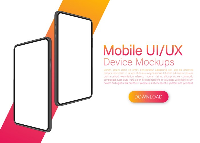 Icon with mobile ui and ux design on red vector image