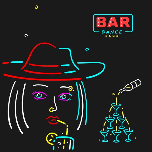 Girl in the bar Vector Image