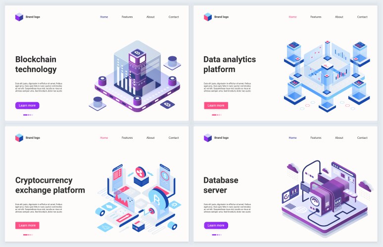 Digital technologies isometric Royalty Free Vector Image