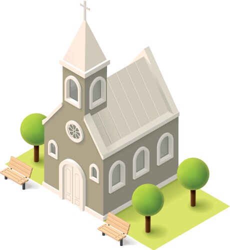 Isometric church vector image