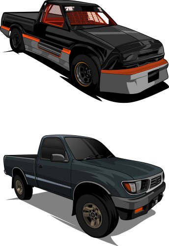 Pickup truck 4x4 sport silhouette Royalty Free Vector Image