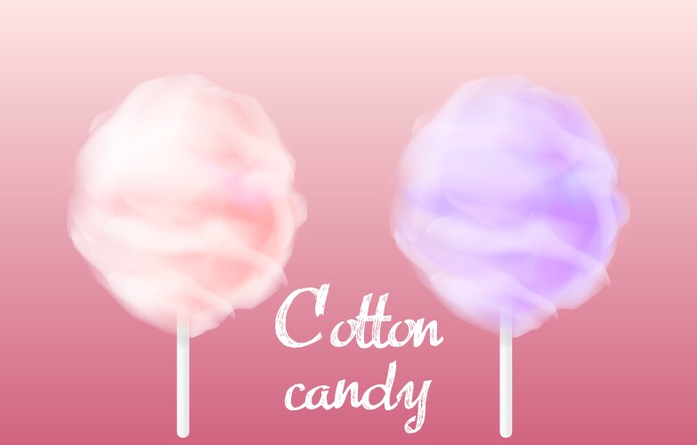 Realistic cotton candy Royalty Free Vector Image