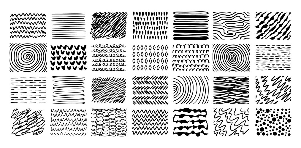 Crosshatch Line Texture Set Vector Image