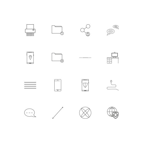 Network and database simple linear icons set vector image