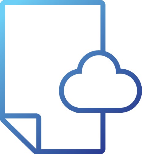 Paper document with cloud computing gradient style vector image