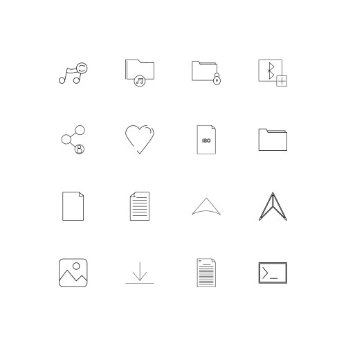 Files and folders sign linear thin icons set vektorbild