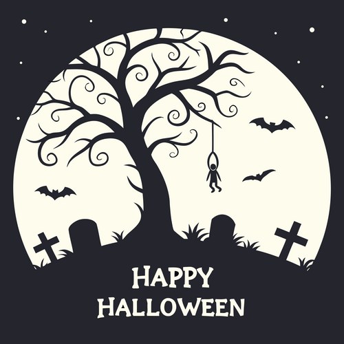 Hanging Silhouette - Halloween Vector Image
