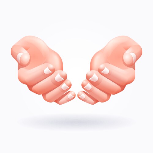 Two hands holding sign Royalty Free Vector Image