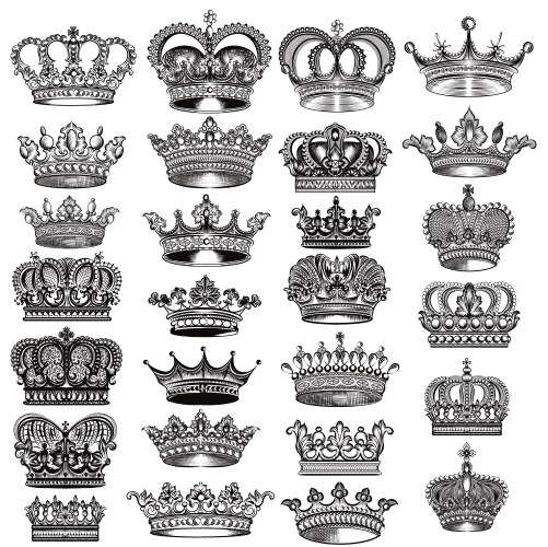 Detailed Crown Collection Vector Image