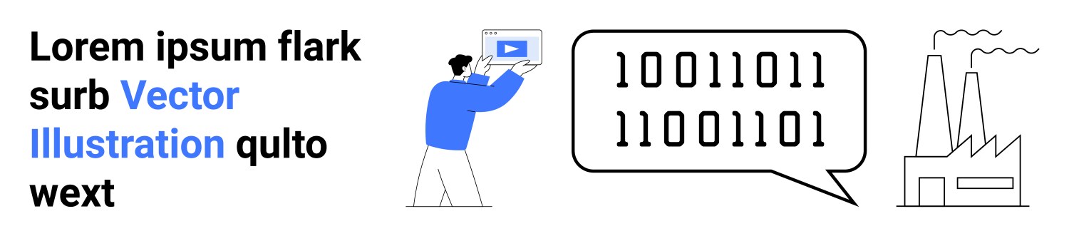 Technologist presenting digital binary data vector image