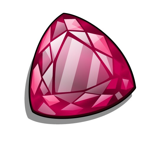 Six gems of different colors on white background Vector Image