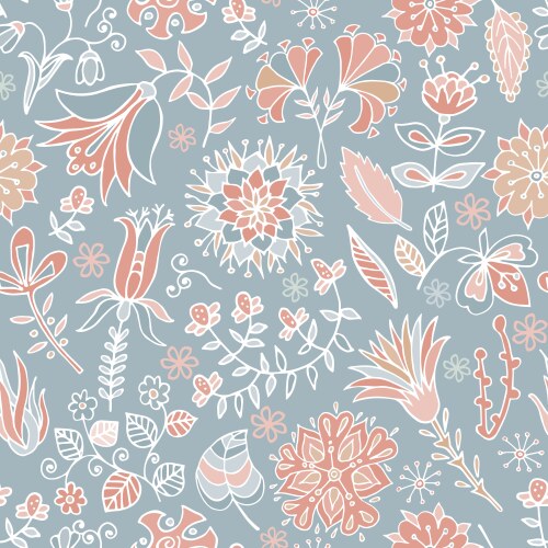 Seamless flowers pattern Royalty Free Vector Image