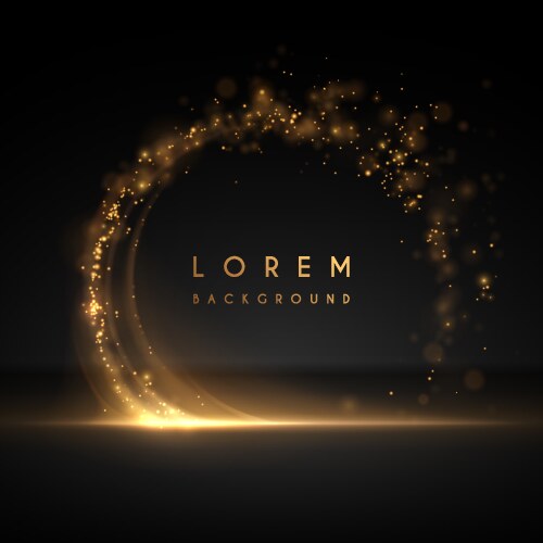 Gold circle light effect on transparent background