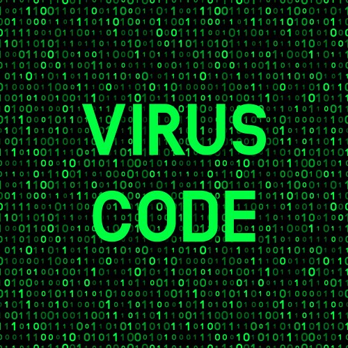 Computer Virus Attack on Binary Code vector image