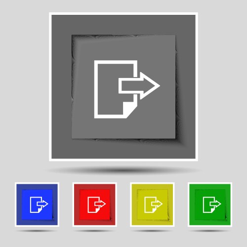 Export file icon document symbol set – Royalty-Free Vector | VectorStock