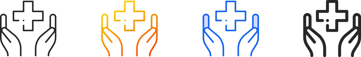 Protect iconthin linear gradient blue stroke vector image