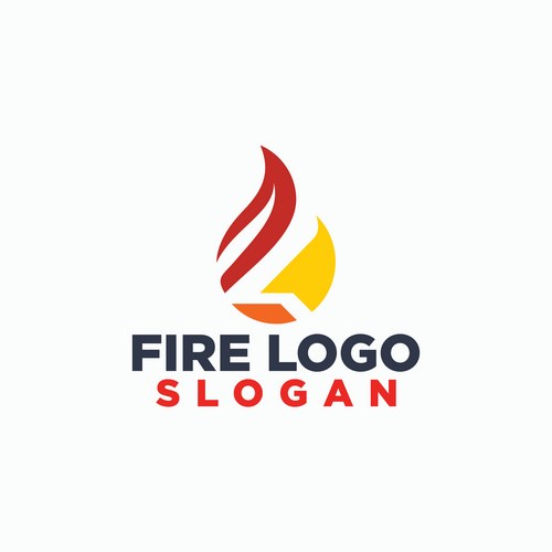 Flame &amp; Leaf Logo - Energy &amp; Nature Vector Image