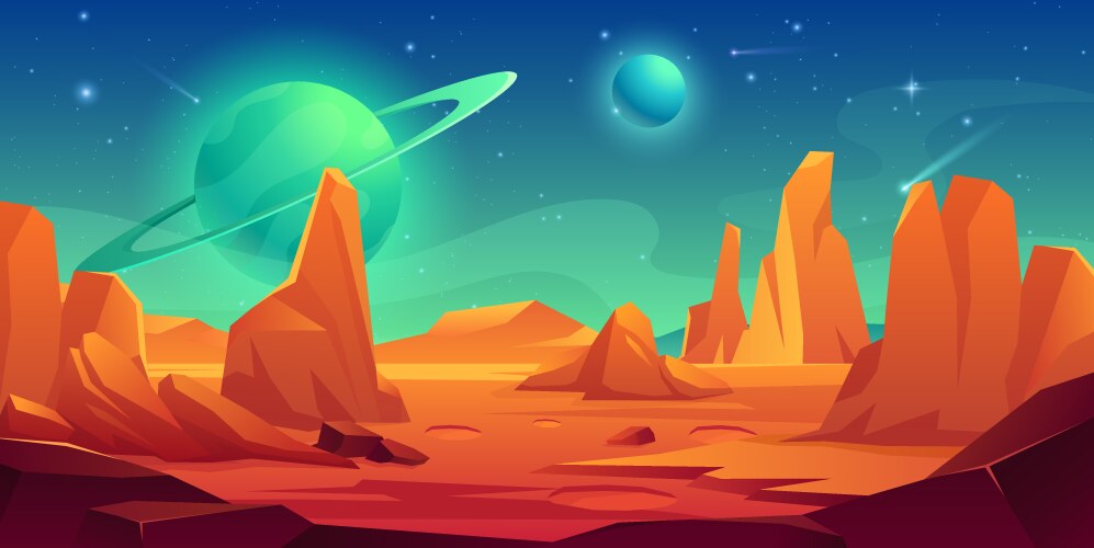 mars surface landscape vector