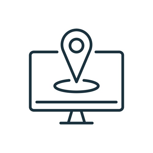 Computer navigation line icon ip address linear vector image