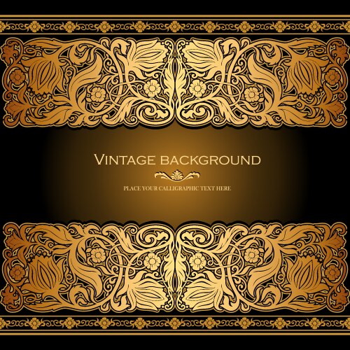 Elegant Golden Floral Background Vector Image