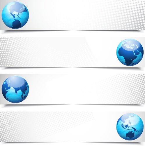 globe banners vector