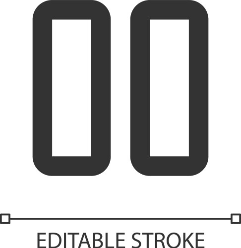 Pause button pixel perfect linear ui icon vector image