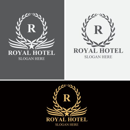 Royal hotel logo set Vector Image