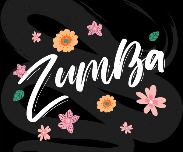 zumba dance studio text calligraphy word banner vector