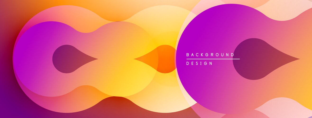 Abstract vibrant shapes overlap creating dynamic vector image
