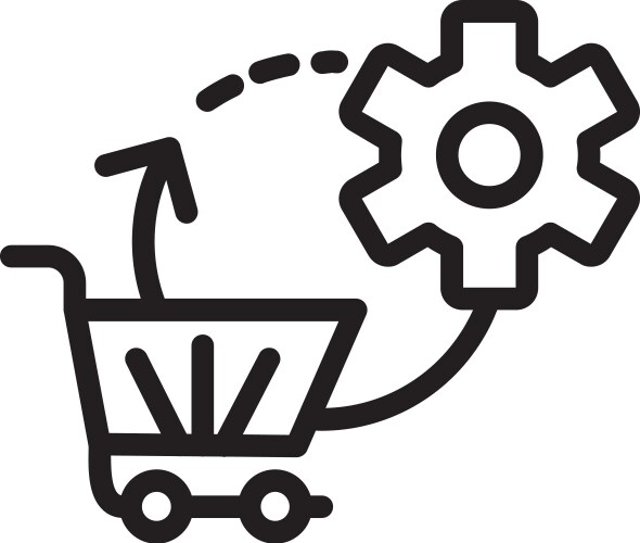 Order processing time linear style icon design vector image