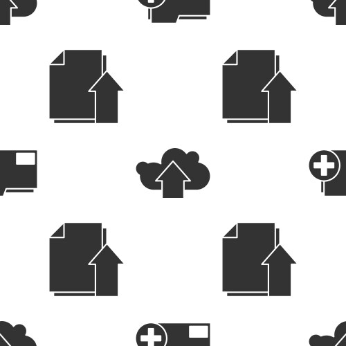 Set add new folder cloud upload and file vector image